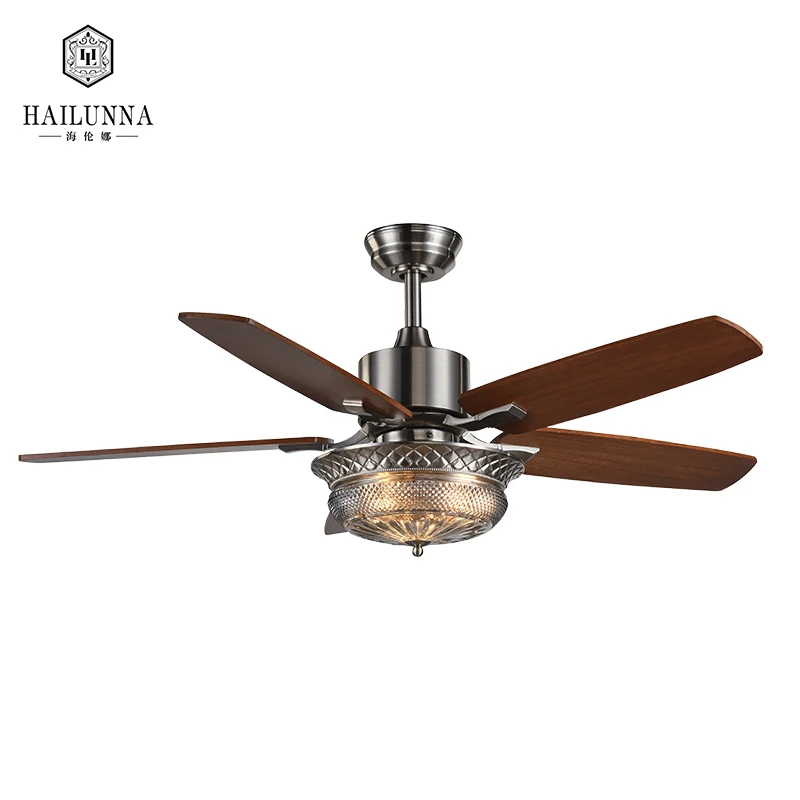 New Model Wooden Decorative Solid Wood Blade Ceiling Fan With Light