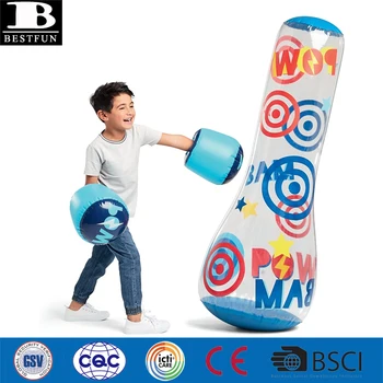 Heavy Duty Vinyl Inflatable Bop Bag And Boxing Glove Durable Plastic Up Knock Around Set Punching Pillar Heavy Duty Vinyl Inflatable Bop Bag And Boxing Glove Durable Plastic Up Knock Around Set Punching Pillar