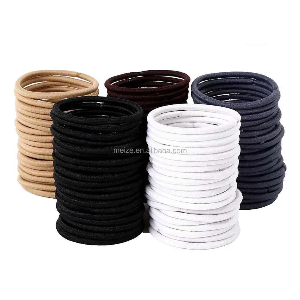 120pcs Thick Hair Ties Band For Women Girls Seamless Hair Band No Damage Ponytail Holders Soft And Stretchy All Hold Hair Elastics For Thick Thin Hair On