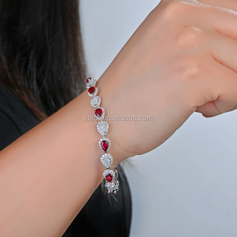 Joacii Women Simple Fashion Ruby Gemstone Tennis Bracelets For Sale With Armband