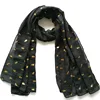 wholesale small order stock gold foil pineapple long spring scarf