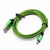 1M Snake Gold Wire USB 2.0 Metal Microfiber Nylon Braided Micro USB Cable and Type C USB Cord
