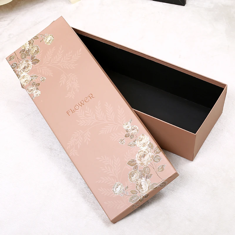 Elegant High End Flower Box Decorative Long Stem Rose Packaging Gift