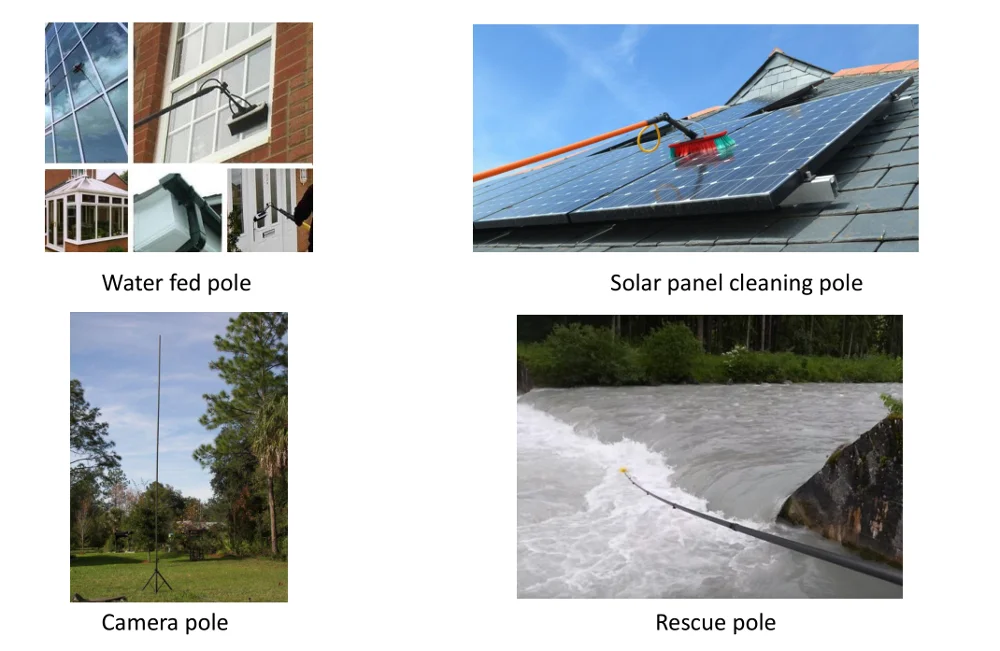 45ft 50ft 60ft Himod Water Fed Pole System Cleaning Pole 3k Telescopic