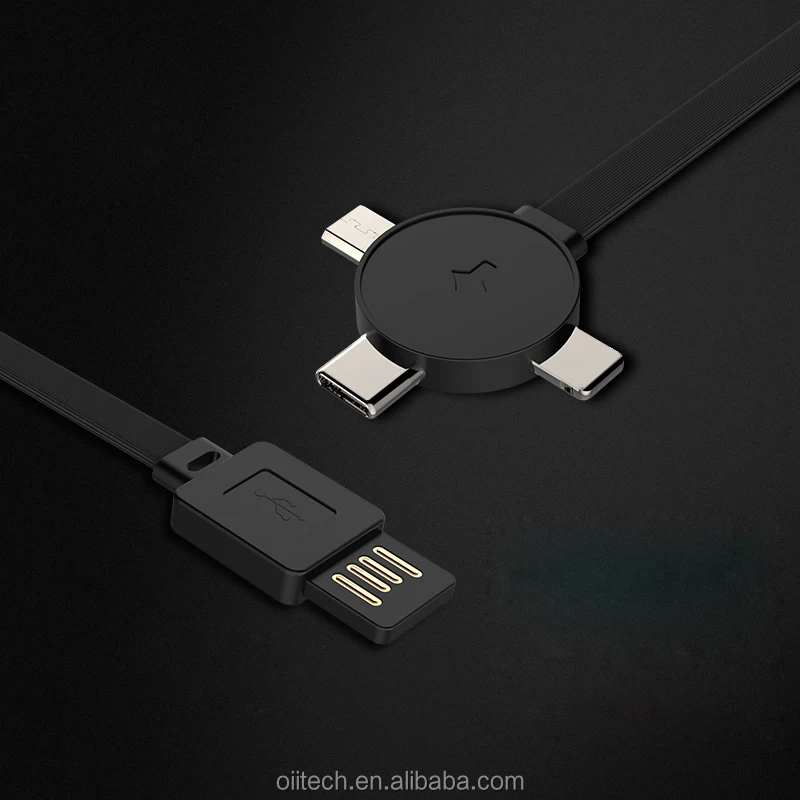 New Retractable wire 3 in 1 electrical usb extension cable for mobile phone Gift charger data usb cable for iphone /Micro/Type-C