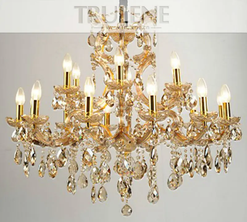 Modern Hotel Lobby Light European Retro Classic Antique Crystal Chandelier Ceiling Pendant Lamp for sale