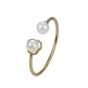 51757 Xuping simple gold bangle designs, fashionable two pearl adjustable palm cuff bangle