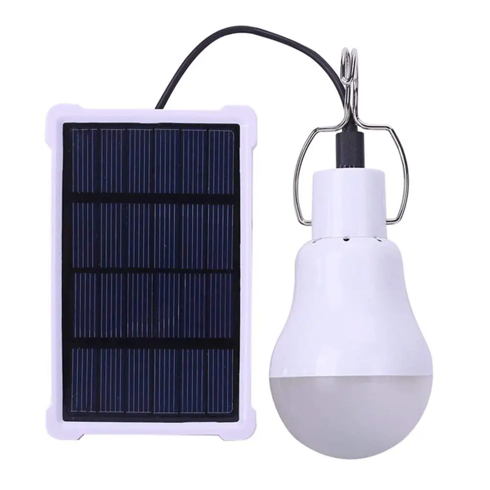 Yiwa Solar-Powered Outdoor LED Camping Bulb Light Sensor Tent Lamp Home Emergency Light With frame