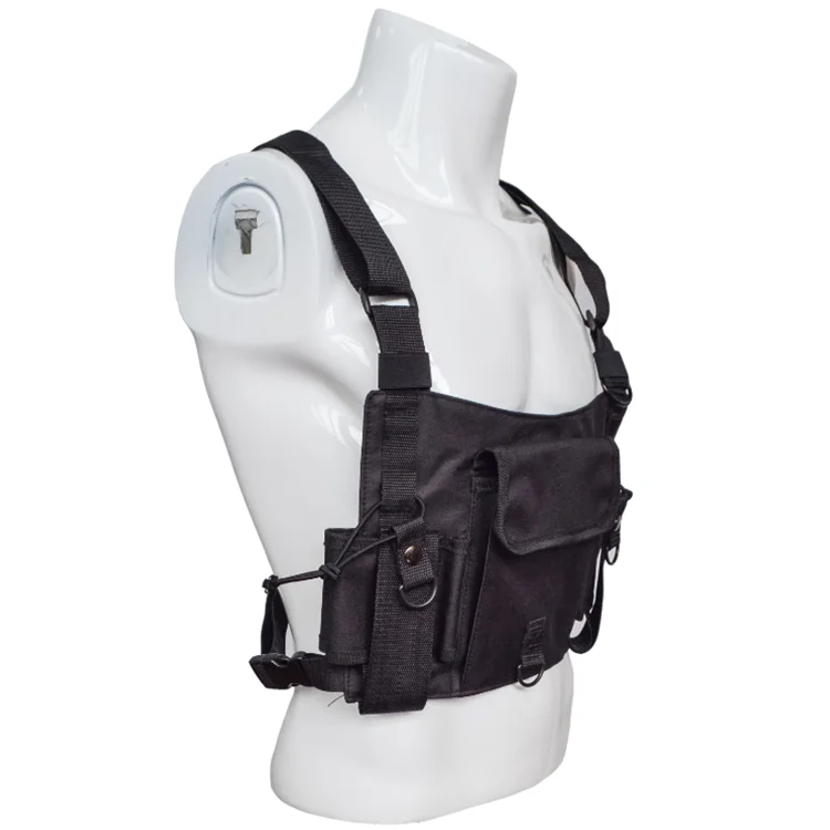 Tactical Holster Radio Vest Chest Harness Rig Front Bag Pocket Pack ...