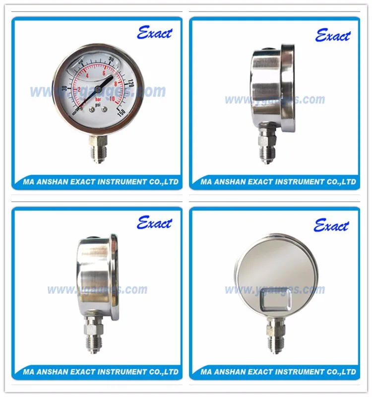 All Stainless Steel Hydraulic Panel Mount Pressure Gauge Buy