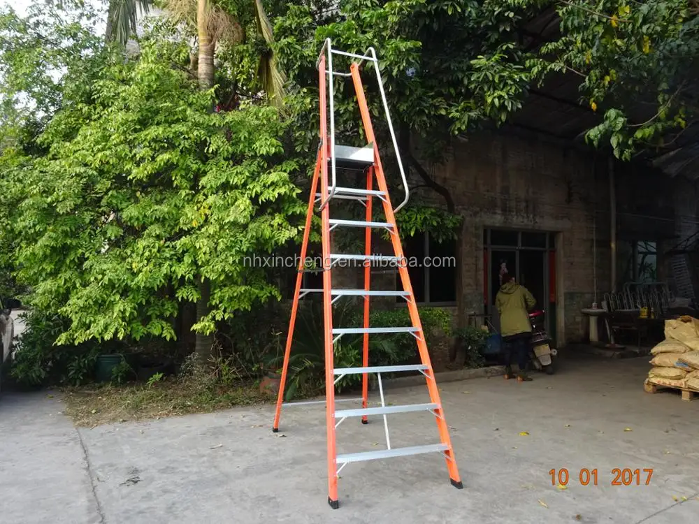Frp Fiberglass Platform Ladder With Handrail Buy Fiberglass Platform