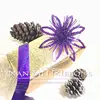 Elegant gift wrapping decoration idea 5" diameter Handmade Flower Bow with Ribbon Card Set Holographic Square Pattern Laser