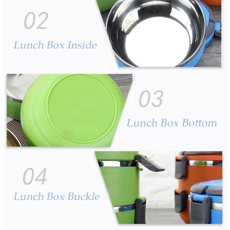 High quality food grade lunch box stainless steel lunch box with 3 compartment bento lunch box