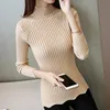 Irregular Turtleneck Ribbed Sweater for Women Slim Stretch Knit Sueter Mujer Pullover Knitted Elegant Jumpers Autumn Winter Tops