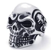 2019 New Wholesale Vintage Gothic Skull Biker Stainless Steel Men's Ring- Bad Ass Skull Rings For Men