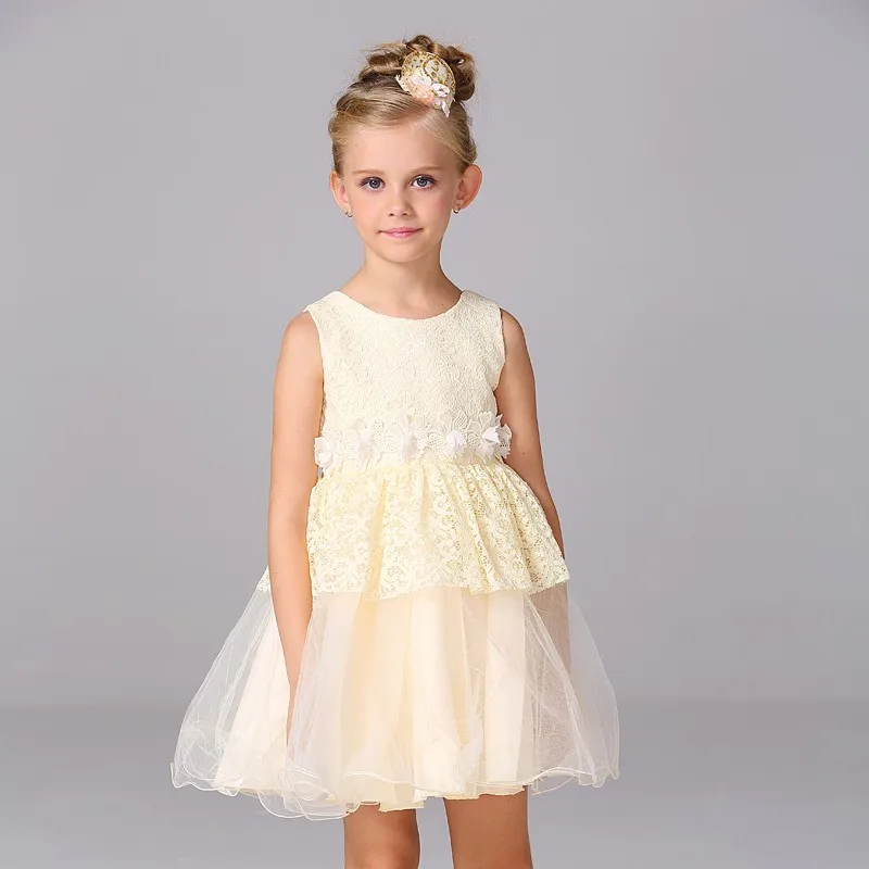 2017 New Fashion Beautiful White Color Full Frock Ball Gown Kids Dress ...