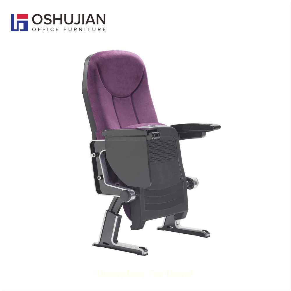 Purple church chairs with auliuminium arms and legs