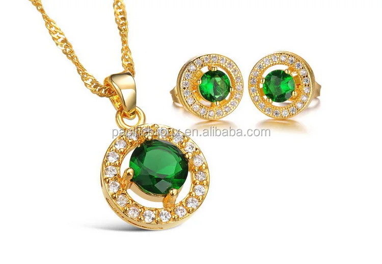 22k Gold Filled Jewellery Set Cubic Zirconia Fancy Dubai Gold African