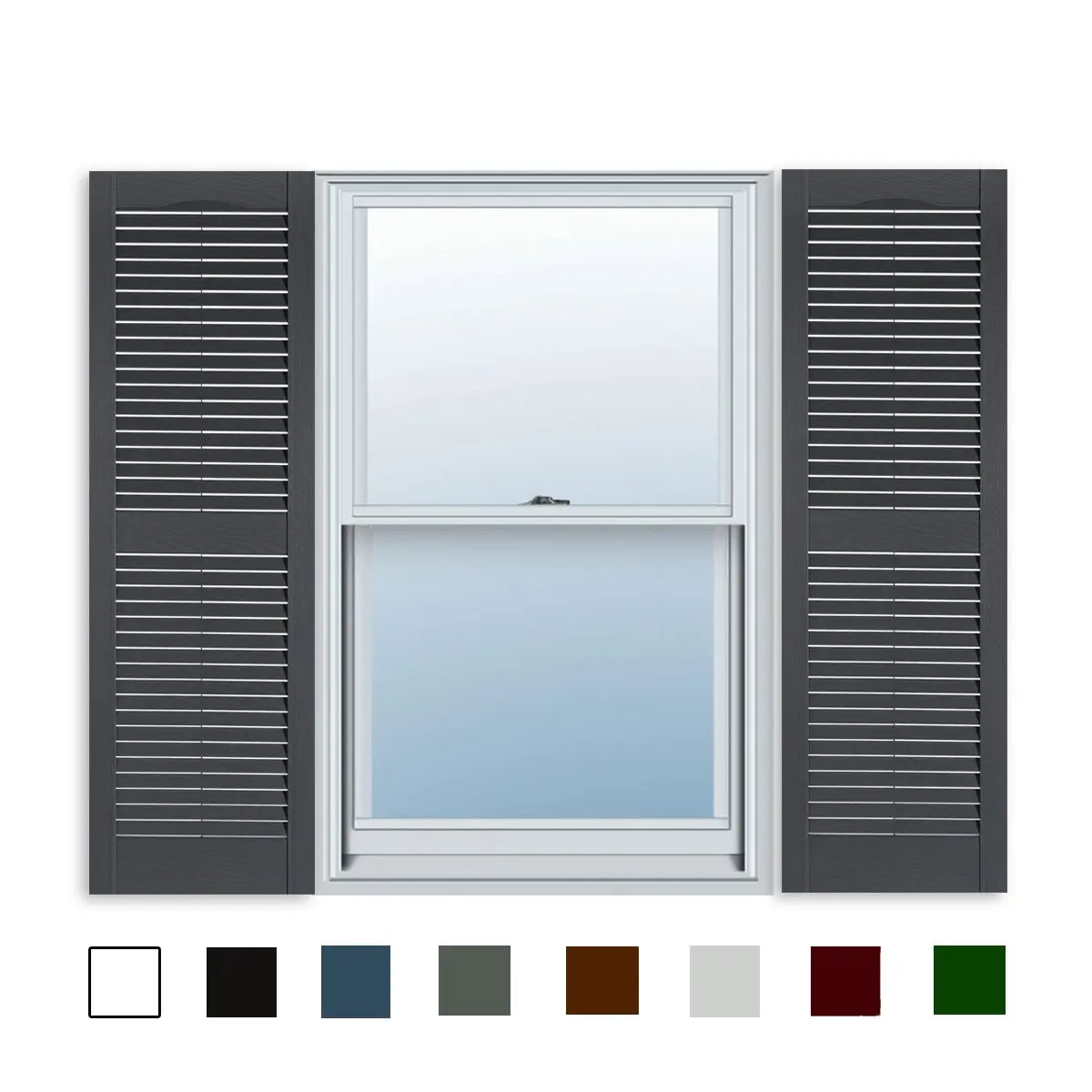 12 X 35 Builders Choice Vinyl Open Louver Window Shutters W Shutter 12 X 35 Builders Choice Vinyl Open Louver Window Shutters W Shutter Spikes S Per