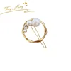 Sweet hollow pearl rhinestone alloy hair clip nice bangs clip