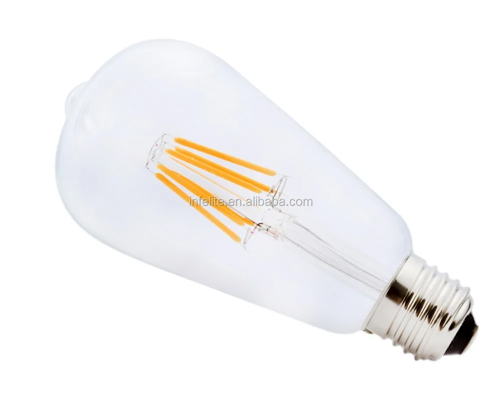 IN-ST58-6-E27 Edison Retro Vintage LED Filament Spherical Tubular Bulb ST58 E27 2W 4W 6W 8W LED Filament Light ST58 6W E27