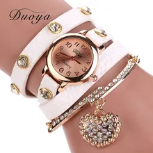 Elegantné dámske hodinky s ozdobným páskom a príveskom srdiečka z Aliexpress