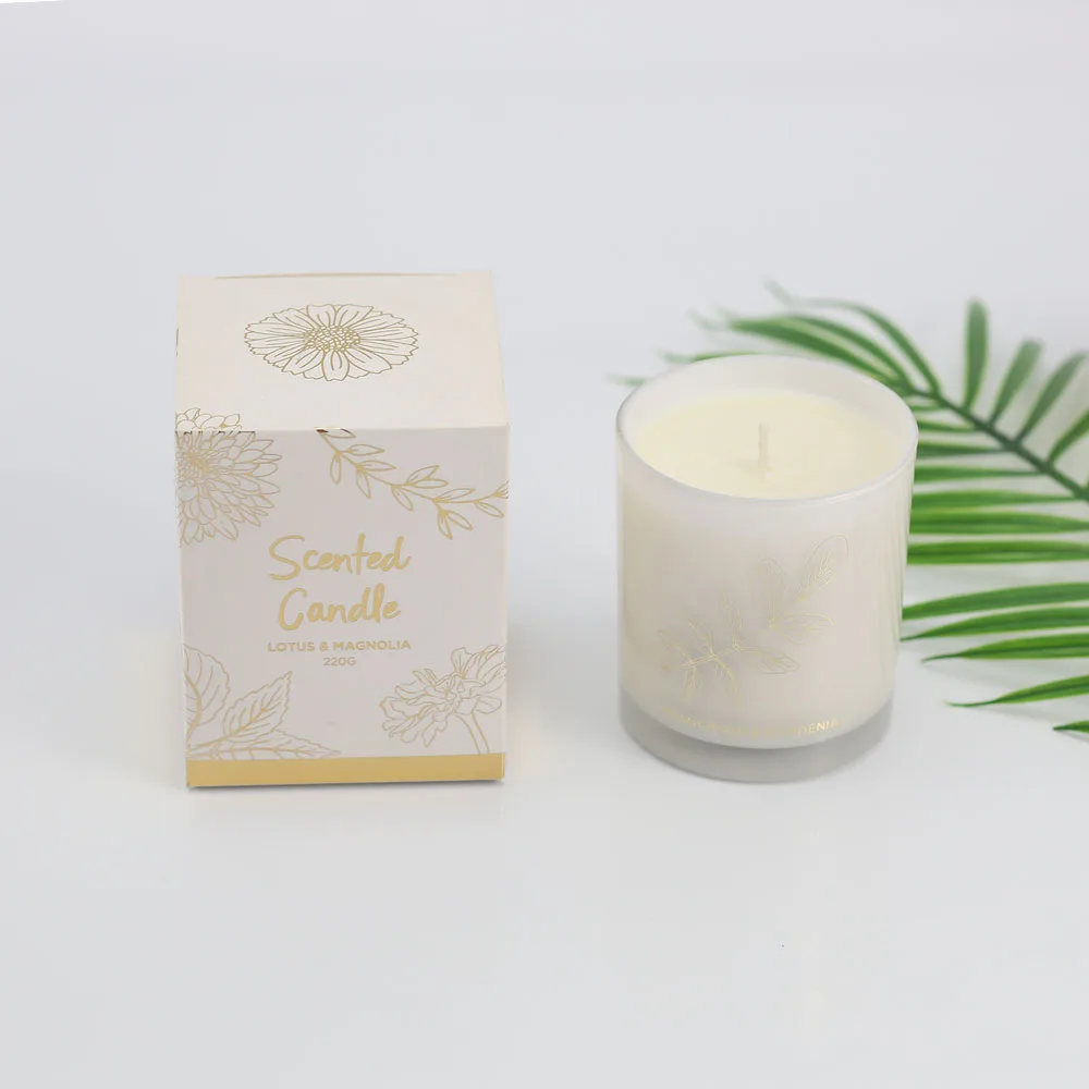 scented soy wax candle with folding box