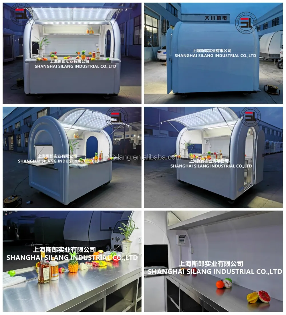 Mini coffee mobile shop truck / food trailer with LED light food trailer fast food truck with COC/CE shanghai silang FOOD CART details