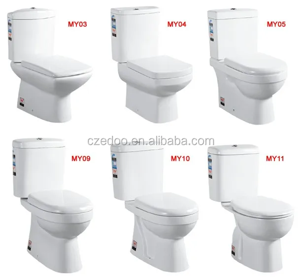 Singapore New Design Watermark Certificate Washdown Two Piece Toilet