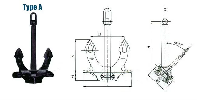 Marine Ac-14 High Holding Power Stockless Type A B C Hall Anchor - Buy ...