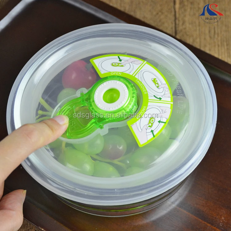 New 3Pcs Food Storage Box Suit Transparent Glass Lunch Box Household  Microwave Oven Refrigerator Crisper Seal Food Salad Storage