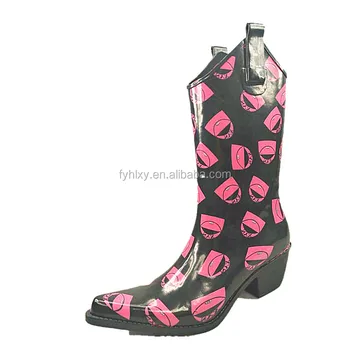 womens rubber cowboy rain boots