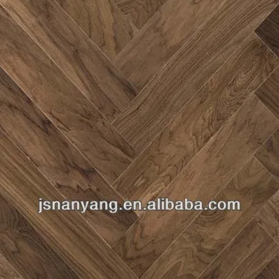 Traditional 12" Black Walnut Engineered Oak Herringbone Parquet Flooring EC17 