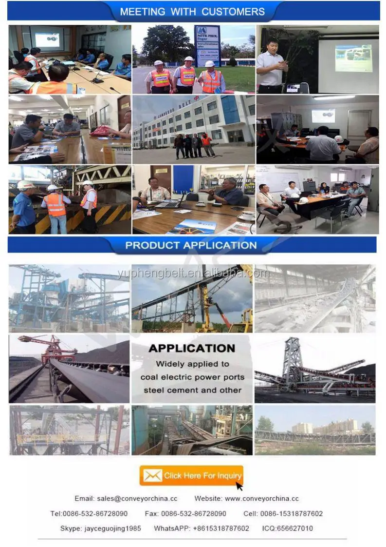 China EP Fabric Industrial Using Rubber Conveyor Belt With ISO9001 Certificate
