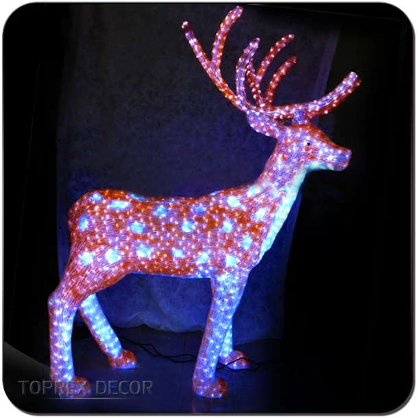 3d Acrylic Decoration Life Size Large Outdoor Christmas Reindeer Light ...