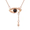 2019 Copper Rose Gold Plated Women Girls One hundred Different Language Way Expression 100 I LOVE YOU Pendant Jewelry Necklace