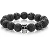 Handmade Hot Sale Men Steel Bracelet Accessories Men Beaded Volcanic Lava Stone Bracelet Making