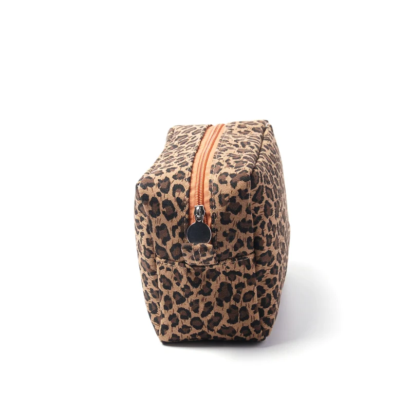 Wholesale Blanks Leopard Cosmetic Bag Cheetah Makeup Bag Canvas