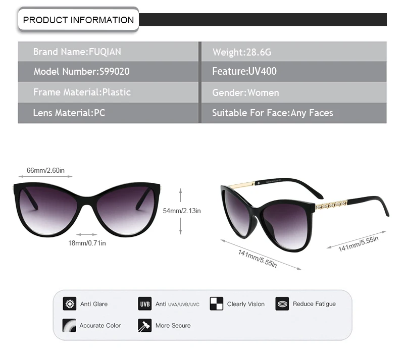 2019 Rhinestone Small Frame Brand Designer Cat 3 UV400 Women Eyewear