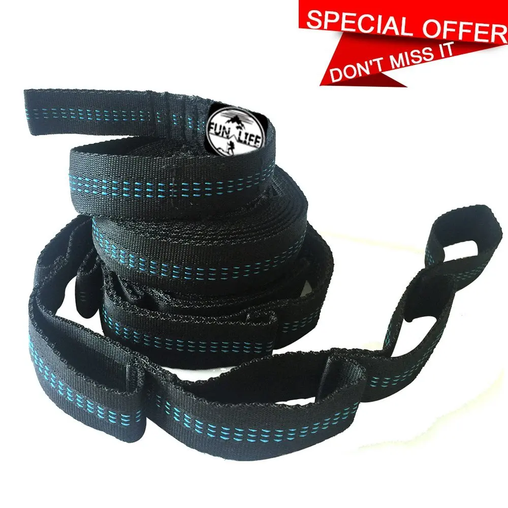 Top Rate Funlife Adjustable Hammock Tree Straps Set of 2 with 12 locks
