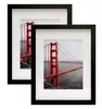 Wall Mounting 11x14 Black Picture Frame Set with Mat