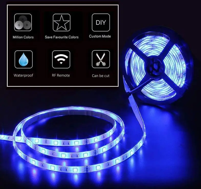 SMD5050 RGB LED Strip Light kits 12V and RGB controller