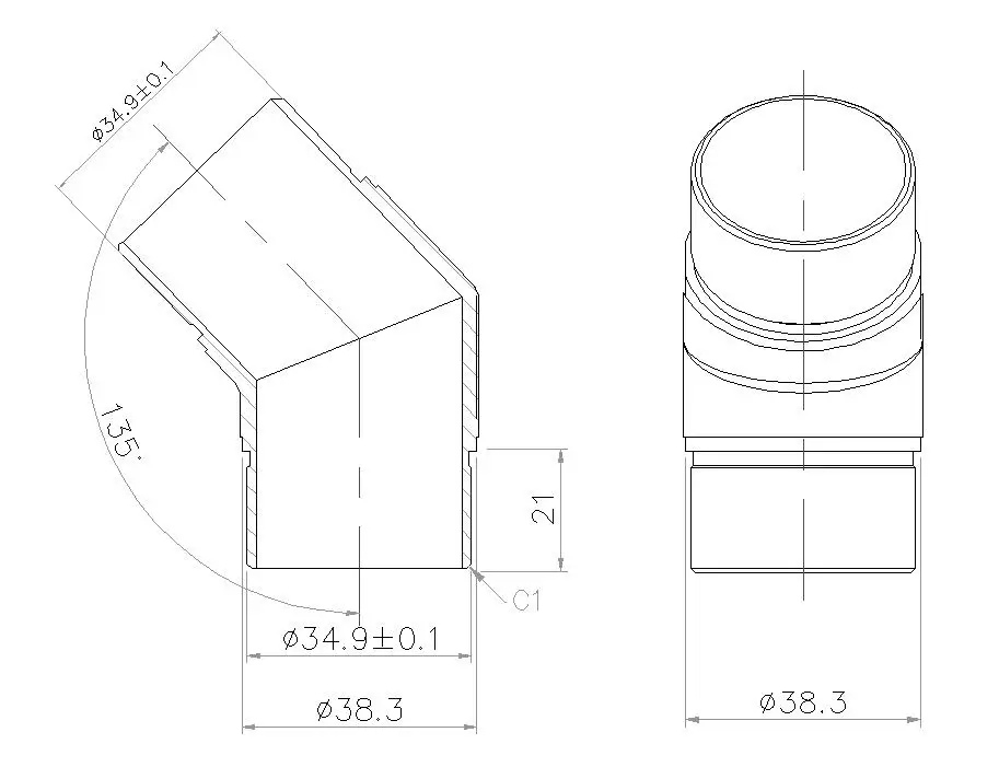 304sus 316l Stainless Steel Normal Model 135 Degree Handrail Elbow/bend