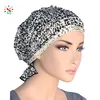 OEM fashion women chemo hat ruffle leopard turban beanie scarf head wrap