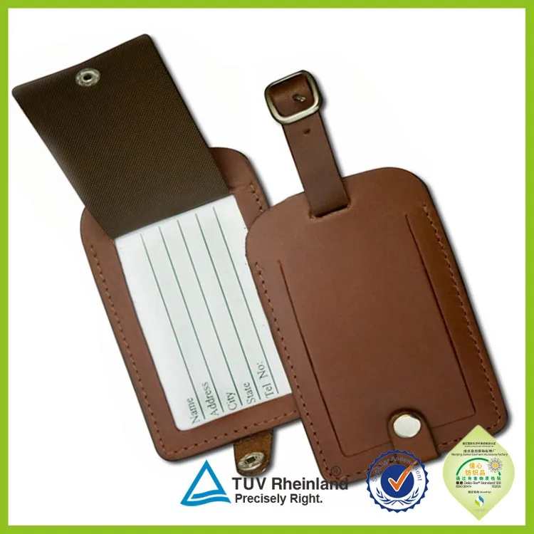leather luggage tag