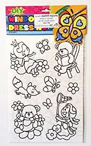Princess, girl, teddy bears DIY Coloring Stained Stickers For Kids Art and Crafts For Kids Window Clings Family Activities Fun Crafts For Kids Art Projects Removable Windows Stained Glass Decals