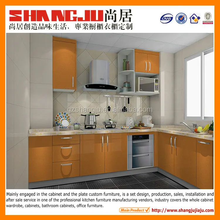 Oranje kleur l vorm kleine keuken kast keuken kasten product id ...