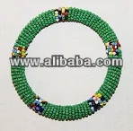 Green Maasai Beaded Bangle - Kenya