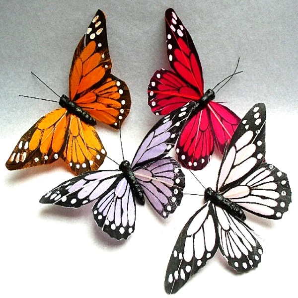 Orange Artificial Feather Butterfly - Buy Artificial Feather Butterfly 