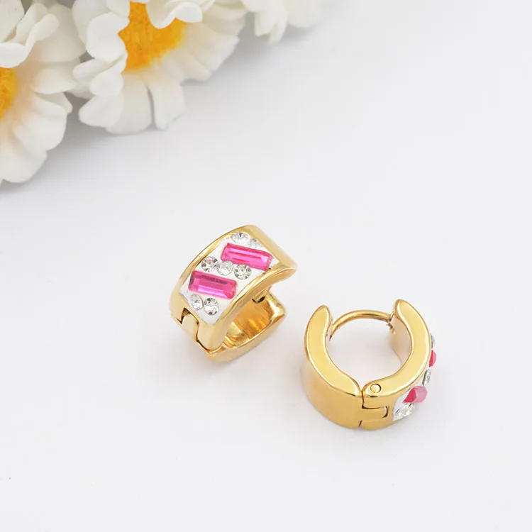 Wholesale Stainless Steel Self Piercing Hoop Gem Earring Buy Gem